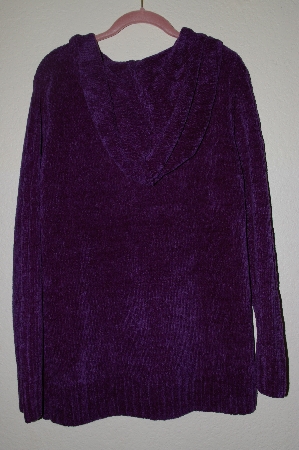 +MBAHB #19-103  "Denim & Co. Purple Chenille Long Hooded Pullover Sweater"