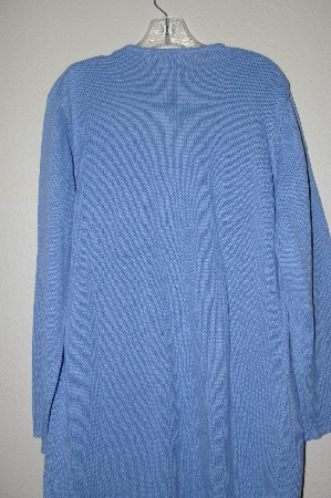 +MBAHB #19-129  "Victor Costa Blue Floral Embroidered Sweater Coat"
