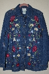 +MBAHB #19-108  "Quacker Factory Floral Embroidered Denim Jacket"