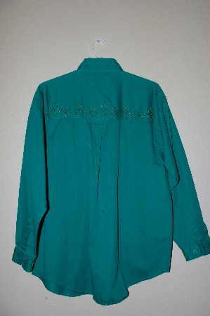 +MBAHB #19-075  "Full Steam Green Fancy Beaded One Of A Kind Shirt"