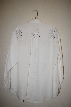 +MBAHB #25-069  "Manisha White One Of A Kind Hand Beaded Shirt"