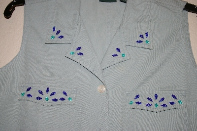 +MBAHB #25-104  "Hunt Club Green One Of A Kind Hand Beaded Shirt"