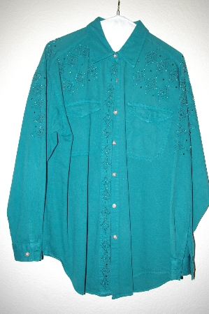 +MBAHB #25-135  "Ignite Basics Green Fancy Beaded Shirt"