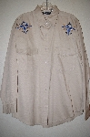 +MBAHB #25-153  "Manisha Tan Fancy Hand Beaded Western Style Shirt"