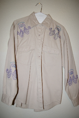 +MBAHB #159  "Manisha Tan Fancy Beaded Western Style Shirt"