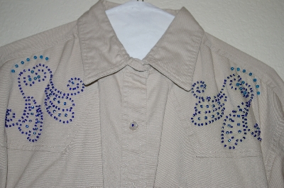 +MBAHB #159  "Manisha Tan Fancy Beaded Western Style Shirt"
