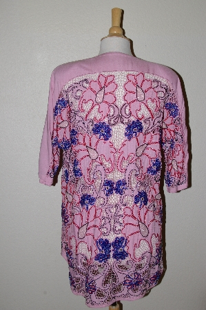 +MBAHB #13-083  "Star 1980's Pink One Of A Kind Hand Beaded Top"