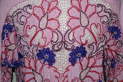 +MBAHB #13-083  "Star 1980's Pink One Of A Kind Hand Beaded Top"