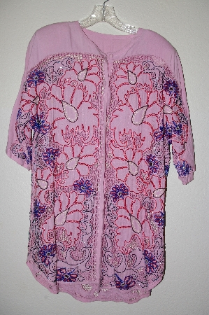 +MBAHB #13-083  "Star 1980's Pink One Of A Kind Hand Beaded Top"
