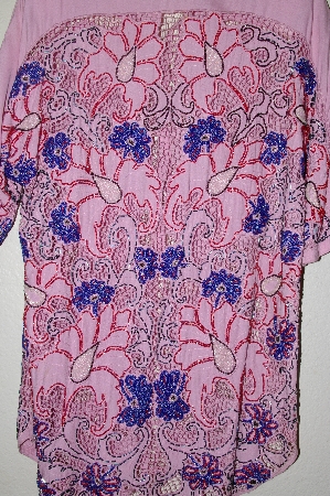 +MBAHB #13-083  "Star 1980's Pink One Of A Kind Hand Beaded Top"