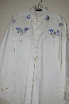 +MBAHB #13-034  "Manisha 1980's White One Of A Kind Hand Beaded Shirt"