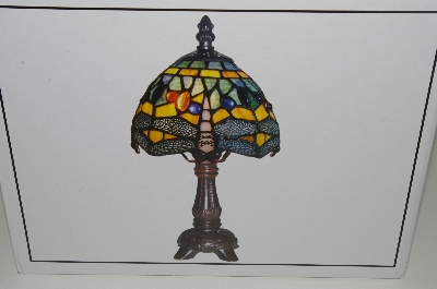 +MBAHB #19-481  "2003 12" Blue Dragonyfly Tiffany Style Accent Lamp"