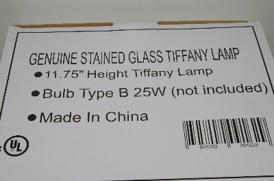 +MBAHB #19-490  "2003 Tiffany Style Floral Dragonfly Stained Glass Accet Lamp"