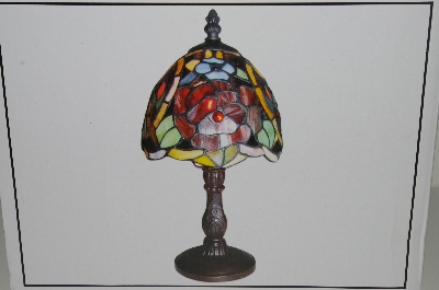 +MBAHB #10-444  "2003 Tiffany Style Rose Stained Glass Accent Lamp"