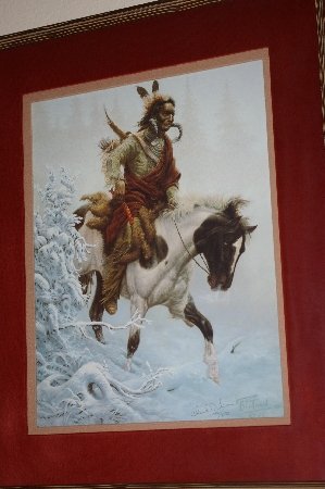 +MBA #FL7-153    "1985 Winter Warrior Lithograph By Artist Chuck Dehaan