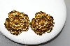 +MBA #88-347  "Vintage Avon Gold Tone Flower Clip On Earrings"