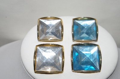 +MBA #88-004  "Lot Of (2) Pairs Of Acrylic Stone Pierced Earrings"
