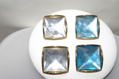 +MBA #88-004  "Lot Of (2) Pairs Of Acrylic Stone Pierced Earrings"
