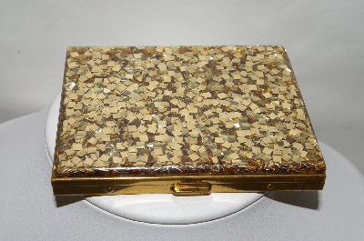 +MBA #88-108  "Vintage Goldtone  & Resign Topped Cigerate Case"