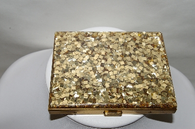 +MBA #88-108  "Vintage Goldtone  & Resign Topped Cigerate Case"