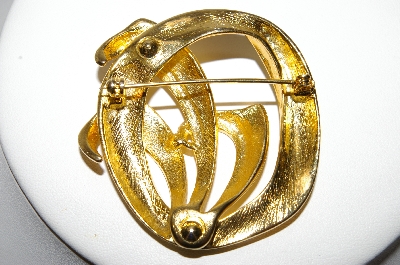 +MBA #88-378  "Older Fancy Gold Plated Pin With Two Finishes"