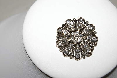+MBA #88-596  "Fancy Silver Tone Austrian Crystal Rhinestone Pin"