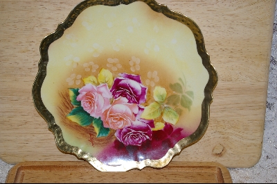+MBA #GAB  "German "AMERICAN BEAUTY" Hand Painted Plate