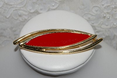 +MBA #88-049  "Monet Gold Tone Red Enamel Pin"