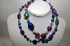 +MBA #88-613   "Blue, Purple & Green Acrylic Bead Necklace"