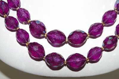 +MBA #88-463  "Fancy Purple Lucite Bead Necklace & Earring Set"