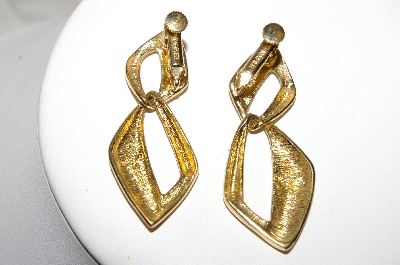 +MBA #88-024  "Napier Gold Tone Two Part Clip/Screw Back Earrings" 