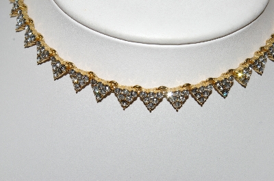 +MBA #89-039  "Monet Gold Tone Clear Crystal Rhinestone Choker"