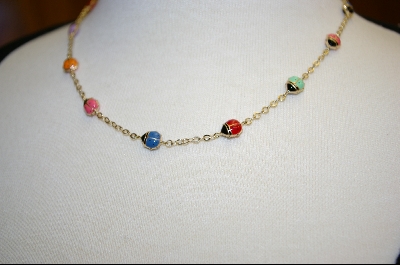 +  14kt Enamel Lady Bug 18" Necklace
