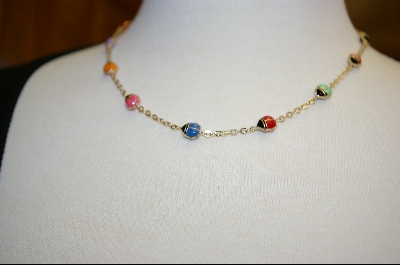 +  14kt Enamel Lady Bug 18" Necklace