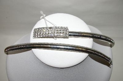 +MBA #87-028  "Silver Tone Harwill NY Rhinestone Buckle Belt"