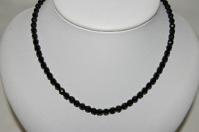 +MBA #89-024  "Black Crystal Bead Necklace"