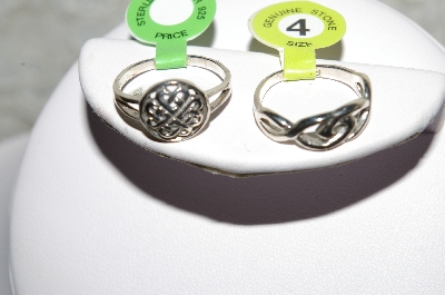 + MBA #FL7-028  "Set Of 2 Ladies Celtic Style Sterling Rings"
