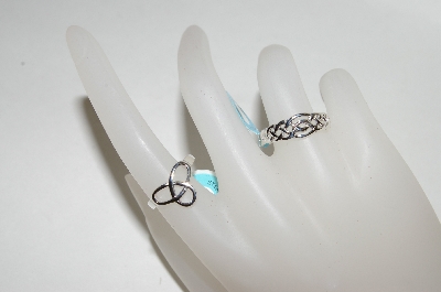+MBA #87-007  "Sterling Set Of 2 Ladies Celtic Knot Rings"