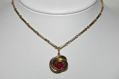 +MBA #89-077  "Coro Gold Tone Swirl Necklace With Chain"