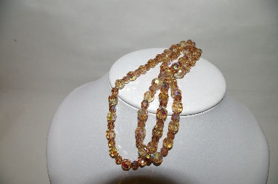 +MBA #89-266  "Vintage Amber AB  Crystal Necklace"