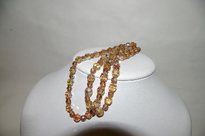 +MBA #89-266  "Vintage Amber AB  Crystal Necklace"