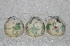 +MBA #SG9-235    "Set Of 3 Signed Tacy Porter Cream Colored Paper Mche Christmas Ornaments"