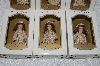 +MBA #SG9-036   "2004 Set Of 6 Beige With Lace Collectible Porcelain Doll Ornaments"
