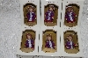 +MBA #SG9-057  "2004 Set Of 6 Pretty Women Purple/Red With White Lace Blonde Porcelain Collectible Doll Ornaments"