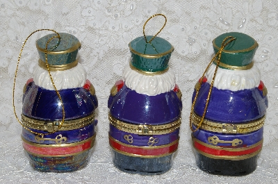 +MBA #SG9-102    "Mr. Christmas Set Of 3 Porcelain Nutcracker Animated Music Box Ornaments"