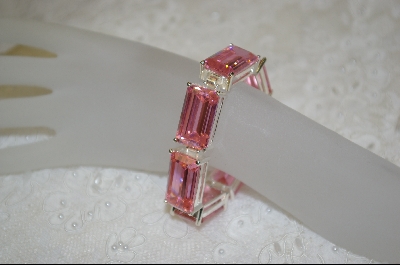 +MBA #PCZB  " Large Sterling Pink CZ Bracelet