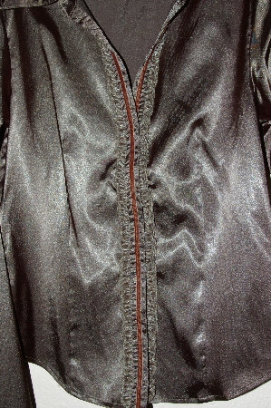 +MBADG #13-043  "Metrostyle Olive Green Satin Shirt"