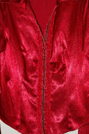 +MBADG #13-047  "Metrostyle Red Lace Front Satin Shirt"