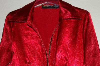 +MBADG #13-047  "Metrostyle Red Lace Front Satin Shirt"
