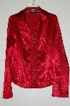 +MBADG #13-047  "Metrostyle Red Lace Front Satin Shirt"